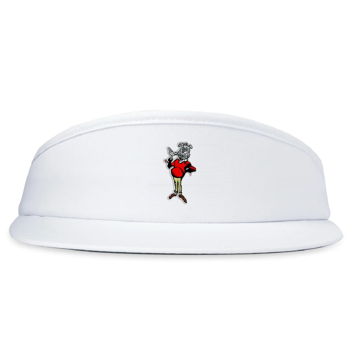 Deserving Poor Tour Visor, white high crown tour visor with the Deserving Poor mark embroidered on the front
